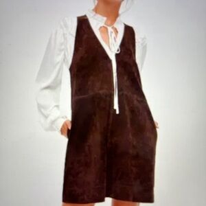 Free People.. Retro Love Suede Brown Dress Sz S